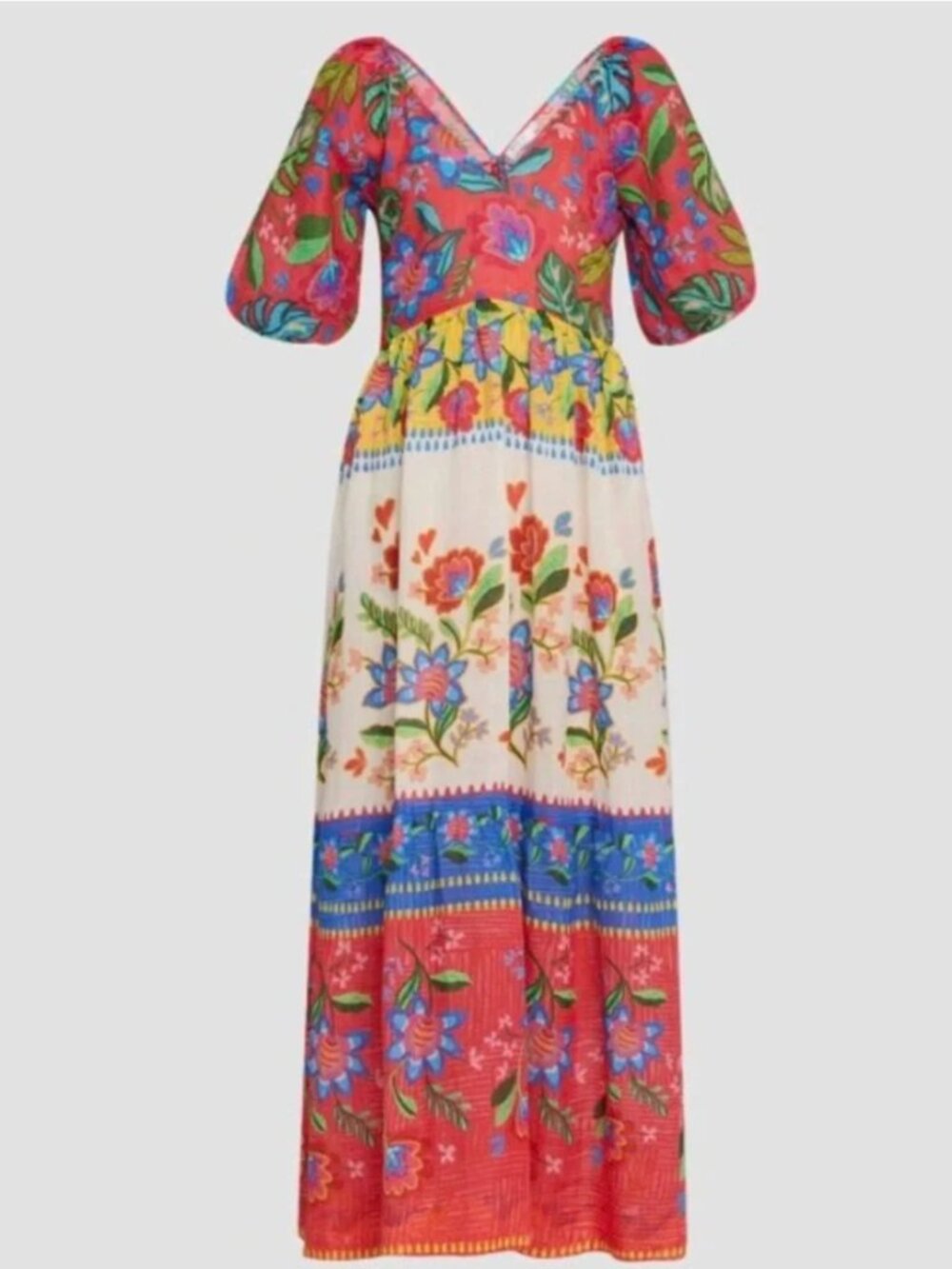 Johnny Was Bohemian Aris Mixed Floral Cutout Back Maxi Dress Medium - Picture 2 of 11